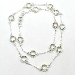 Silver Green Amethyst Necklace